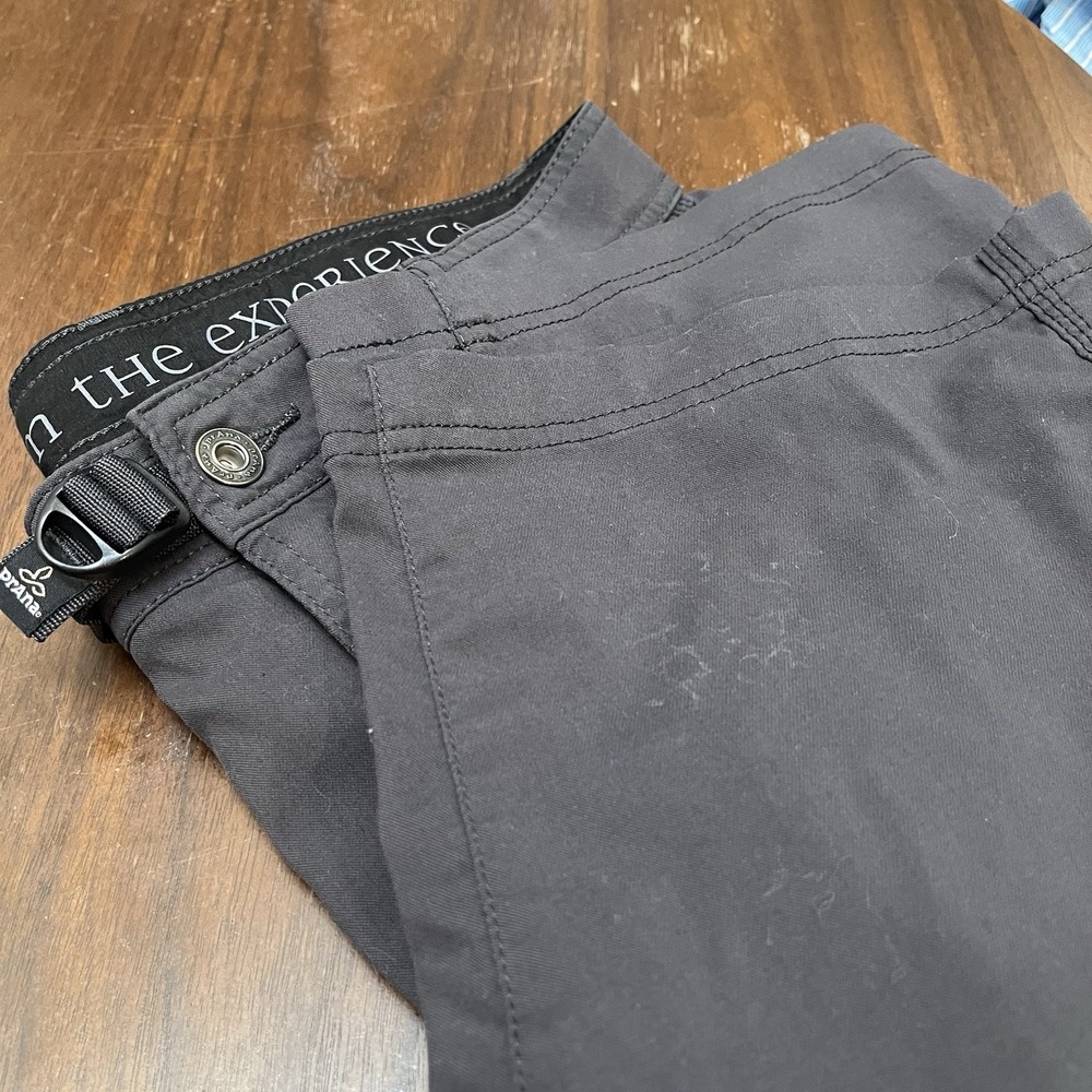 Prana Zion Shorts Mens 30 Gray Stretch Belted 12" Hike Workwear Utility Breathe